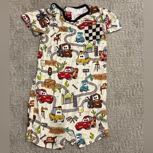 Little Sleepies x Disney Radiator Springs Pocket Shorty Romper | 3T | Rare Print
